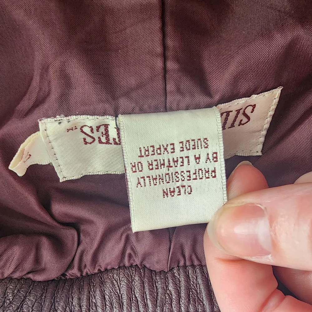 Brown Genuine Leather Skirt Womens Size 20 Vintage Midi Pockets Red - Picture 3 of 10